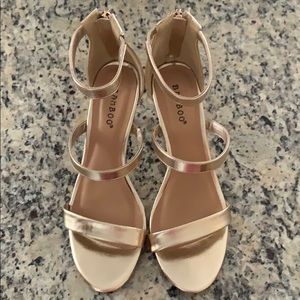 Gold strappy formal heels